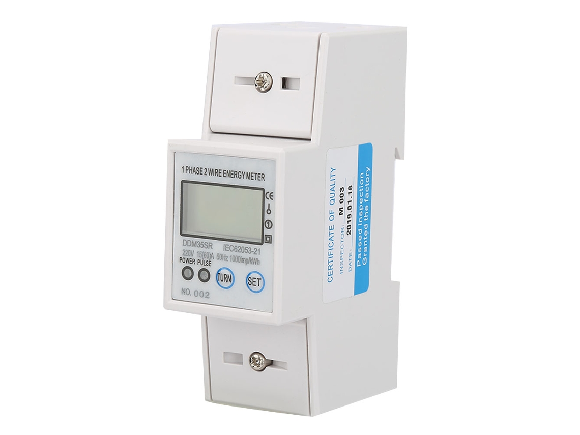 2026as-medidor De Energía Eléctrica Monofásico 2p Din Rail Lcd Ddm35sr 15-60a Kwh