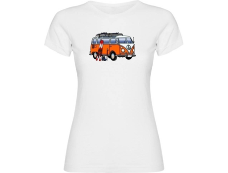Camiseta de Mujer para Esquí KRUSKIS Hippie Van Blanco (L)