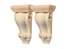 Consola De 2 Piezas De Madera Maciza Tallada A Mano, Elegante Estilo Europeo.