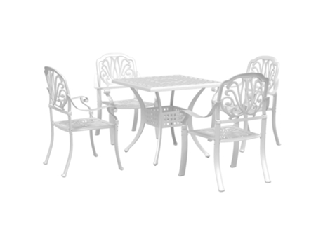 Conjunto 5 de comedor de jardín VIDAXL aluminio fundido blanco