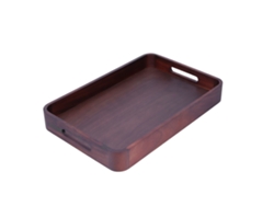 Bandeja rectangular de madera, posavasos para té, frutero y platos para el hogar.