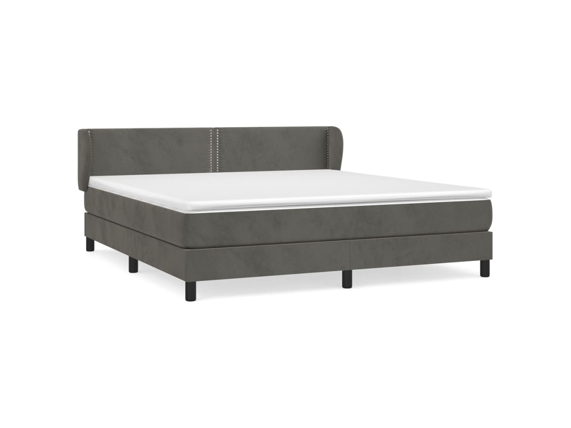 Maison Exclusive - Cama Box Spring Con Colchón Terciopelo Gris Oscuro 180x200 Cm