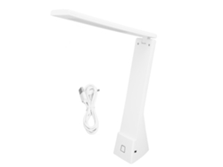 Lámpara de oficina plegable BJ con control táctil, carga USB, 3 modos de atenuación, protección ocular para el hogar, la escuela y la oficina, color blanco.