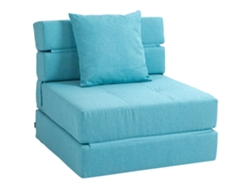Sofá Cama/sillón Convertible Con 1 Cojín Extraíble, Tejido Azul.