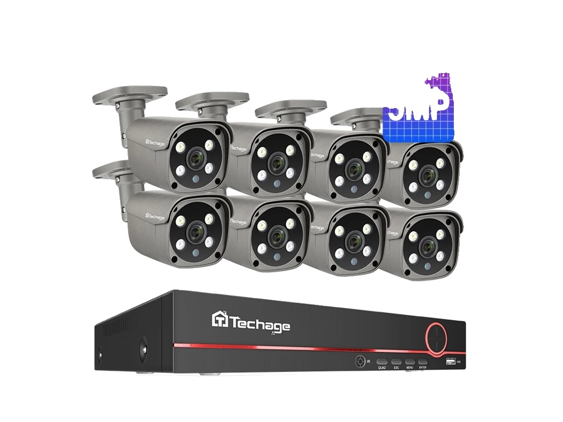 Sistema de cámara de seguridad, entrada de video de 8 canales, comunicación de audio bidireccional, cámara de 8 canales y 8 piezas de 5 MP, 1 unidad OEM