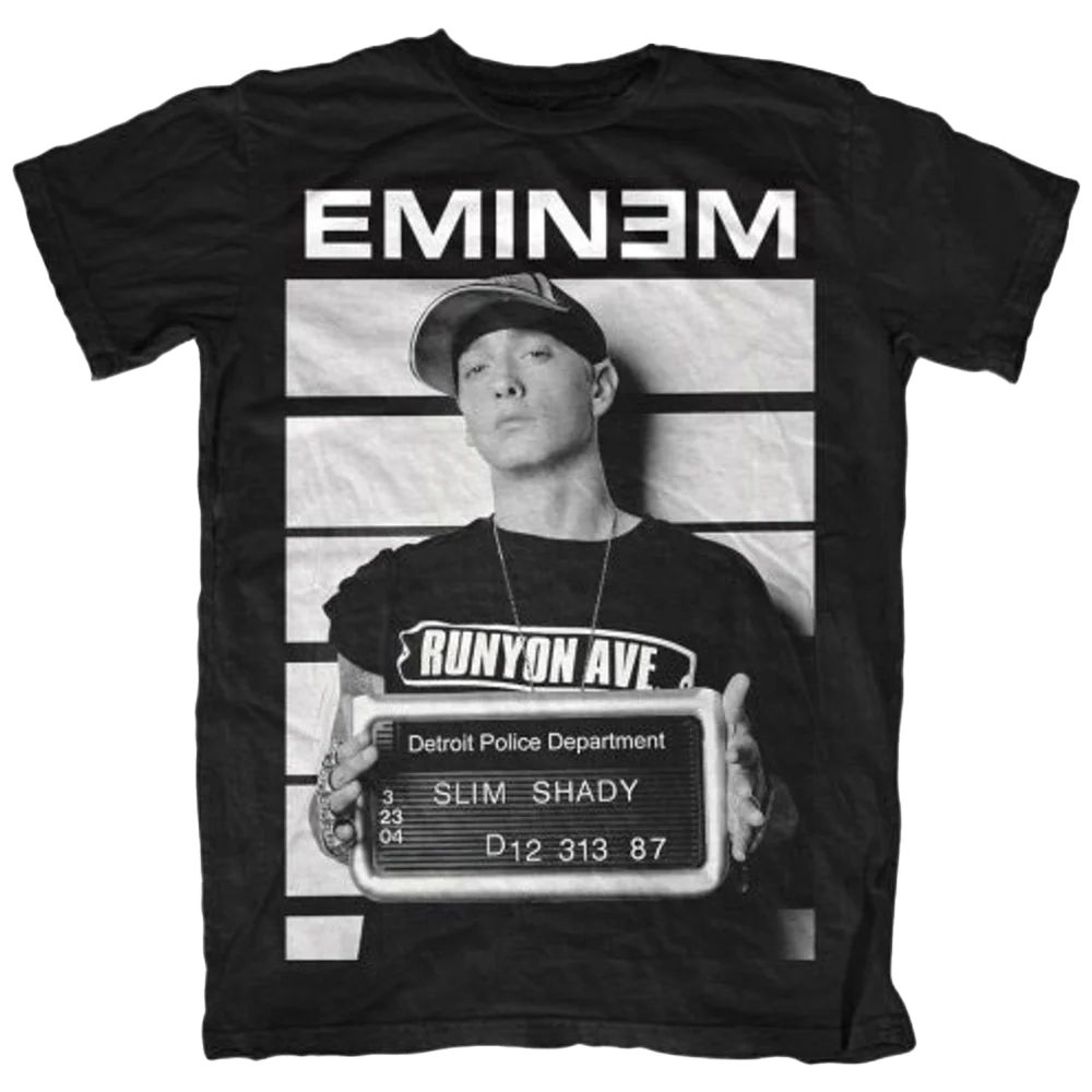 Eminem Slim Shady Mugshot T-shirt Unisex Rockinstone Size:l