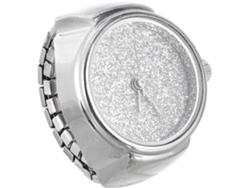 Anillo Reloj Cuarzo Mujer Diseño Brillo Plata Estilo Simple Funcional Práctico Adorno Regalos Cumpleaños Uso