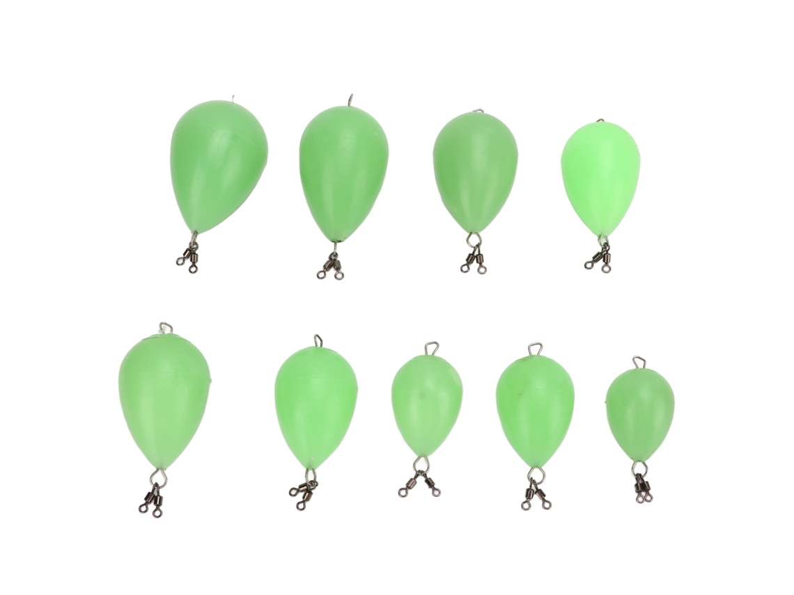 2026rebe-9pcs Flotador De Pesca Luminoso Huevo De Pp Ayuda A Lanzar Accesorios De Pesca Para Pesca Nocturna