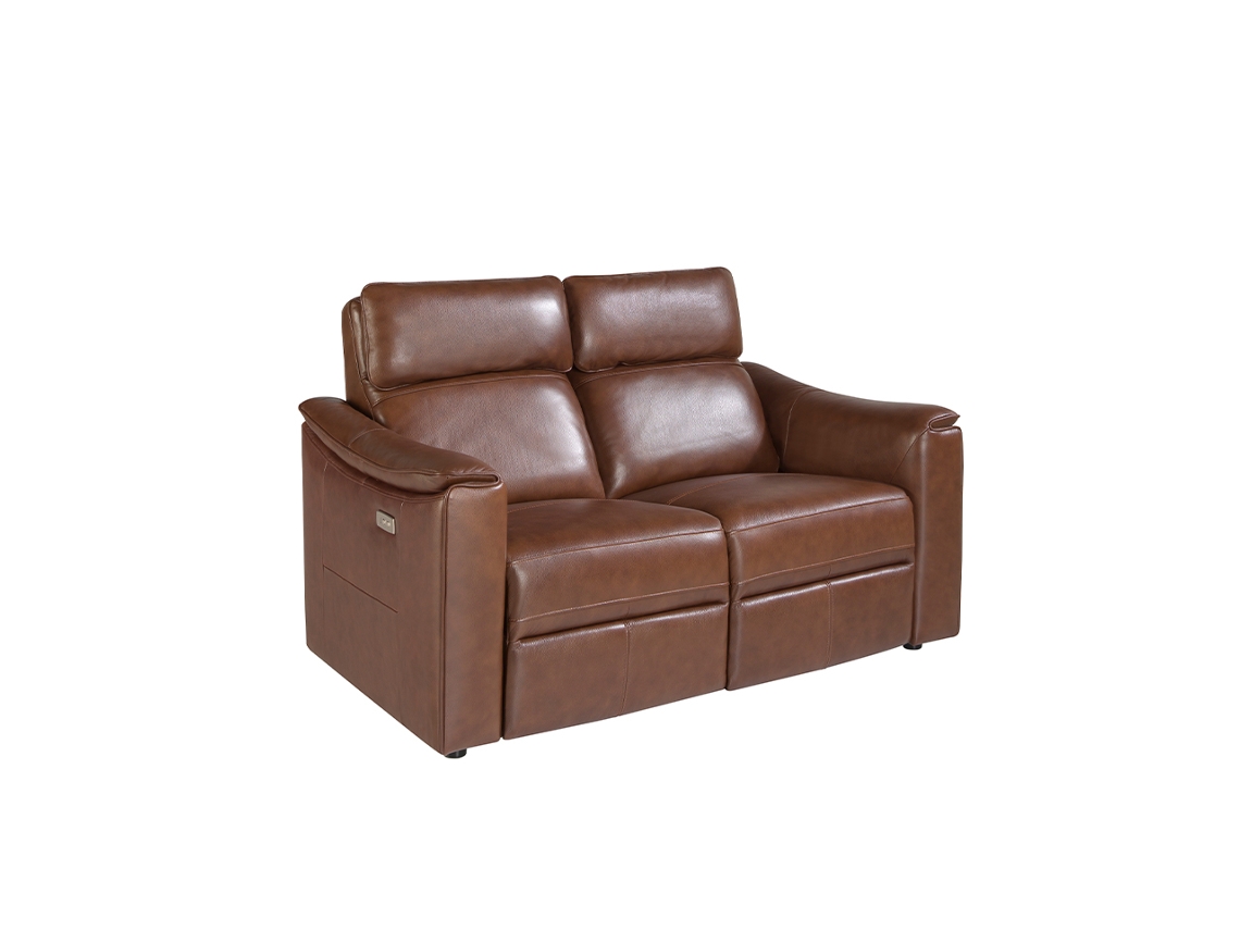 Sofá de 2 Plazas ANGEL CERDA (155 x 92 x 98 cm - Cuero - Marrón)
