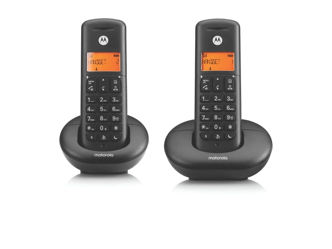 Teléfono fijo Sin Cable MOTOROLA E202 duo negro