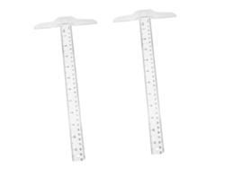 Juego De 2 Reglas En Forma De T, 30 Cm, Plástico Transparente, Doble Graduación, Pulgadas Y