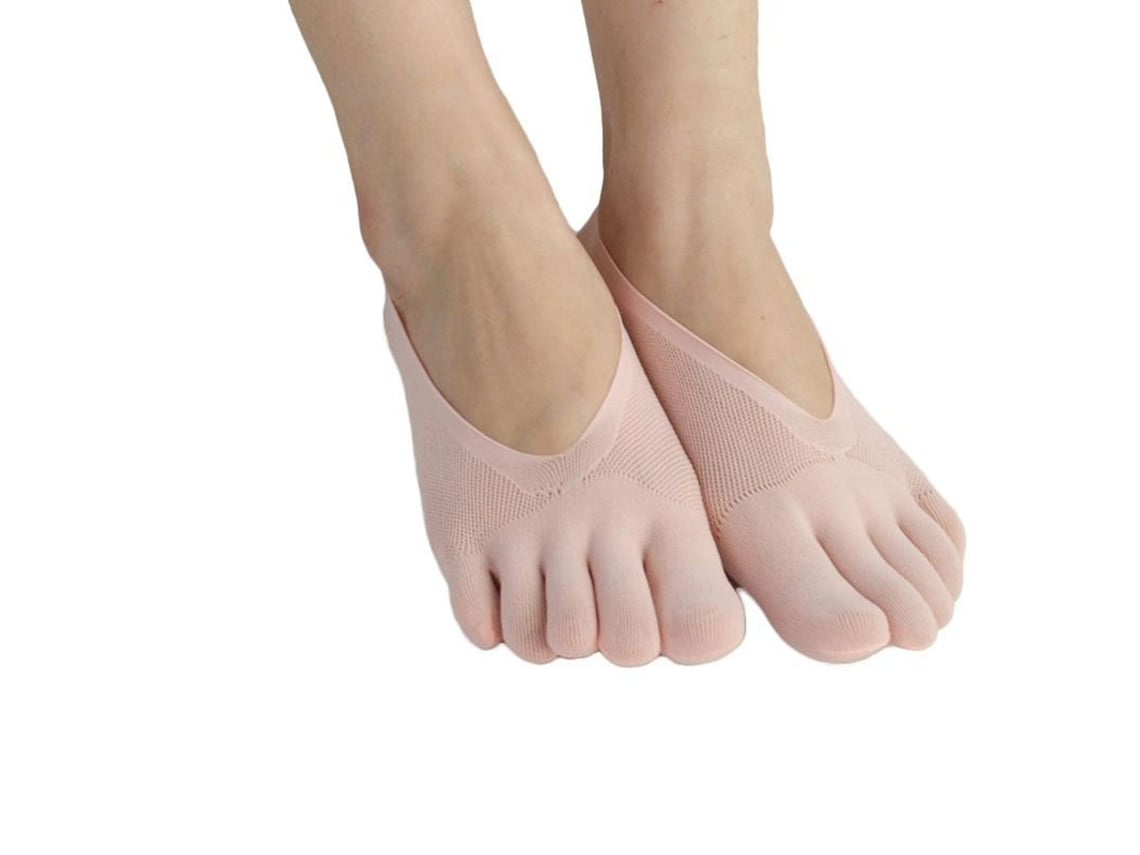2026-medias De Compresión Ortopédicas Mujer Toe Socks Ultra Bajas Con Gel Tab Transpirables, Paquete 1, Rosa