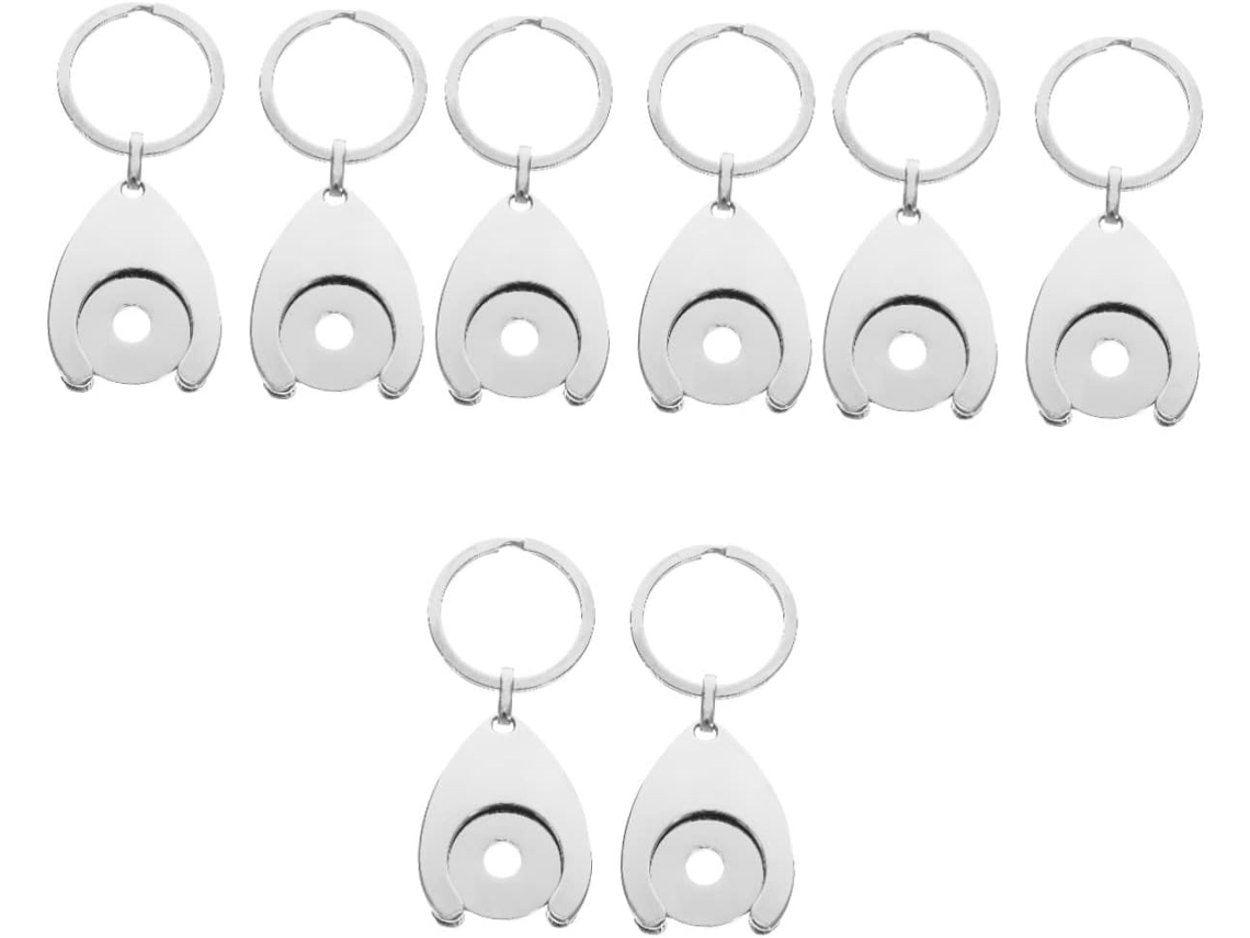 Juego De 8 Soportes Metálicos Para Fichas De Carritos De Compra, Llaveros Creativos Y Elegantes.