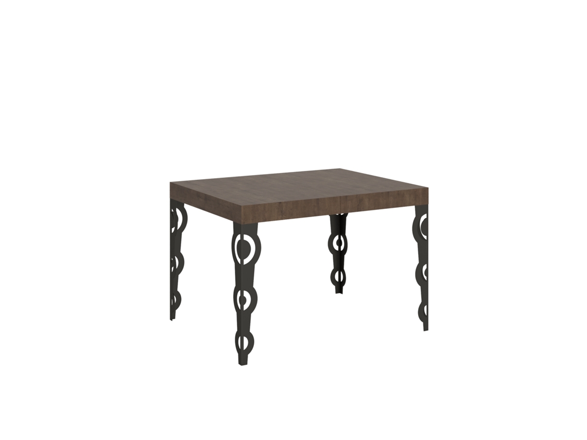 Mesa extensible 70x110/194 cm Karamay Nogal estructura Antracita