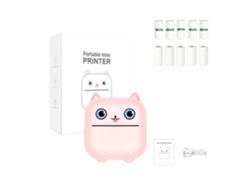 Impresora Térmica Portátil Bluetooth X15 Rosa (5 Rollos De Papel Térmico 5 Rollos De Pegatinas) SIURN