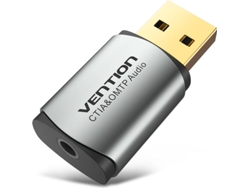 Adaptador VENTION placa de sonido USB externa (OMTP-CTIA) para Jack 3.5mm hembra - Gris Metalizado