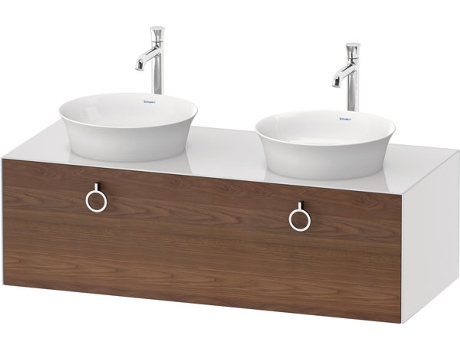 DURAVIT Tulip blanco, mueble de baño colgado en la pared, ancho 1300 x profundidad 550mm, con 1x extraíble, con tirador, WT4983B