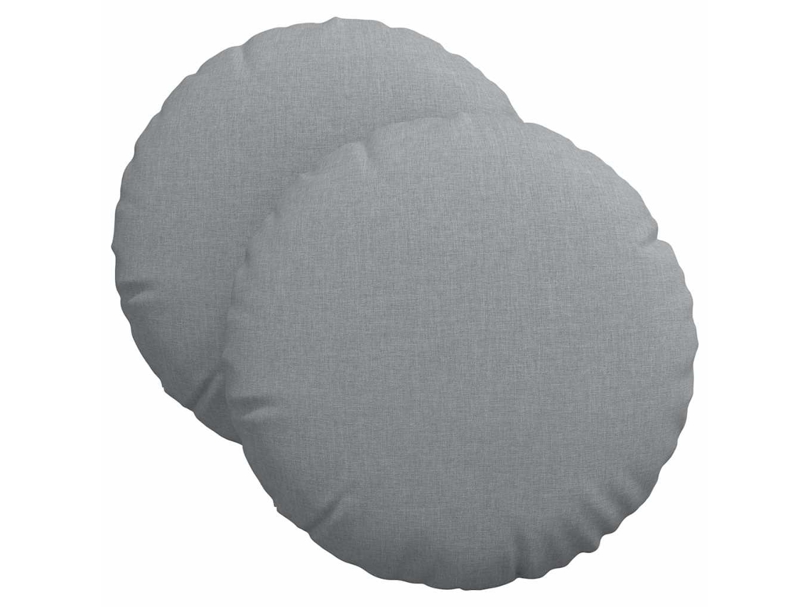 Cojines para asiento, 2 unidades, gris claro, Ø40 x 13 cm, tela HARLANV1