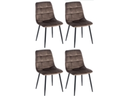 Juego de 4 sillas de comedor CLP marrón Antibes
