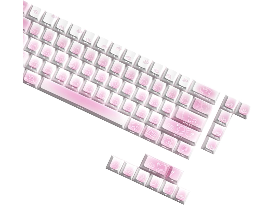 Teclas Con Diseño De Gatitos Que Ofrecen Durabilidad Y Transmisión De Luz Para Teclados Mecánicos De Escritorio Para Jugadores.