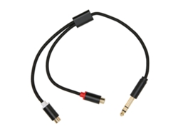 Cable Divisor Estéreo De 6,35 Mm Macho A 2 Rca Hembra, Chapado En Oro, 35 Cm, Sin Ruido.