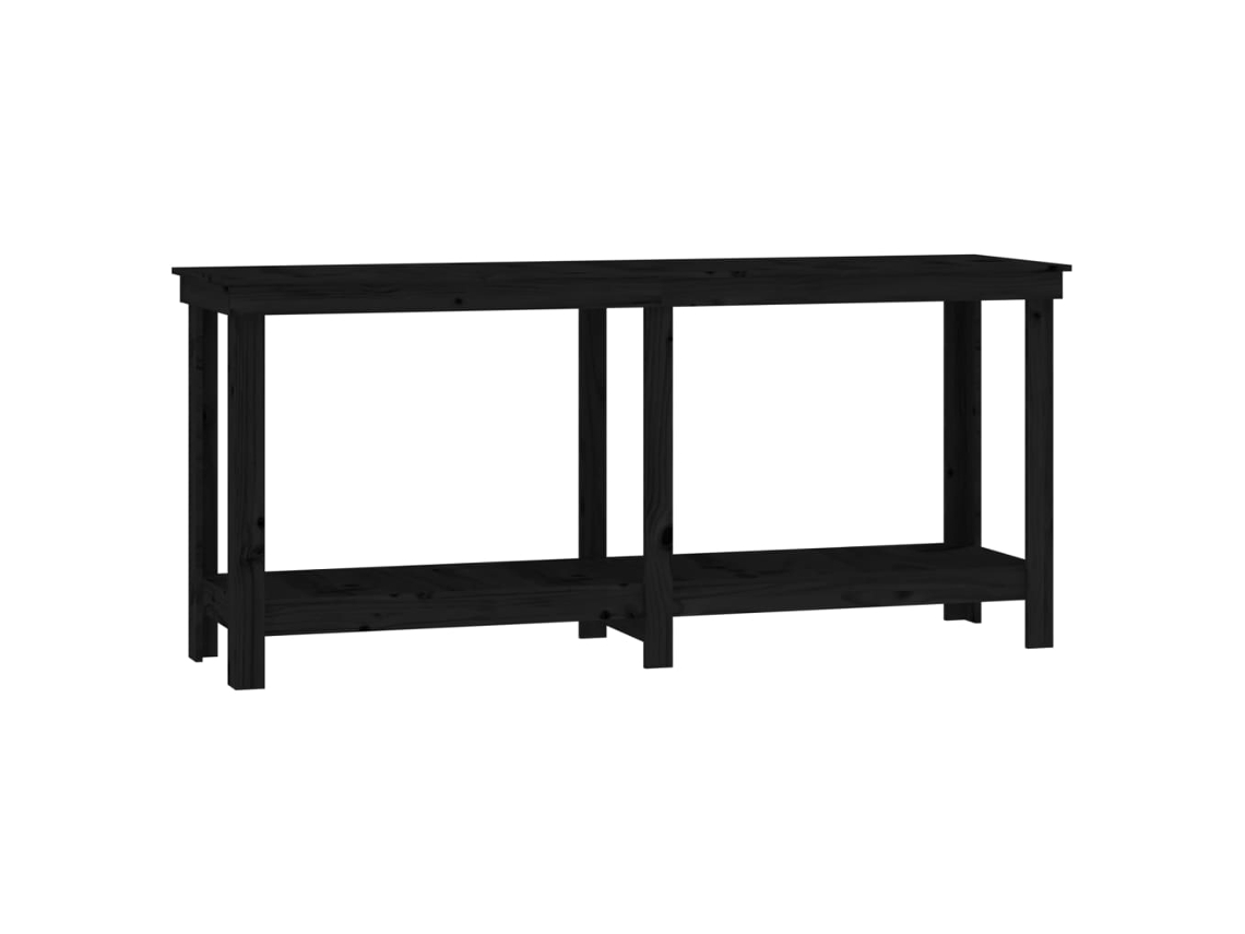 Banco de trabajo 180x50x80 Cm Pino Negro Macizo MAISON EXCLUSIVE