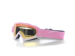 Gafas deportivas Csyy HD para ciclismo, esquí y deportes al aire libre (montura rosa y blanca, lentes amarillo claro)