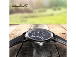 Reloj De Cuarzo Analógico Duradero Para Mujer Y Hombre Moda Ocio Negro