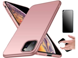Kit Funda Y Película Iphone 11 Pro Max Ultimatte Turtleshell Rígido Y Popsocket Rosa