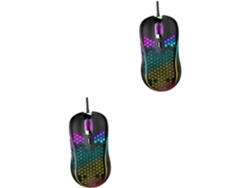 Ratón Ergonómico Para Juegos Rgb Con Cable De 2 Piezas E Iluminación Para Ordenador