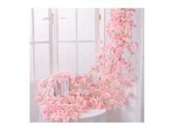 Rosa artificial de ratán de 1,8 m con 135 cabezas, flores artificiales de rosa de seda y plástico para decoración colgante.