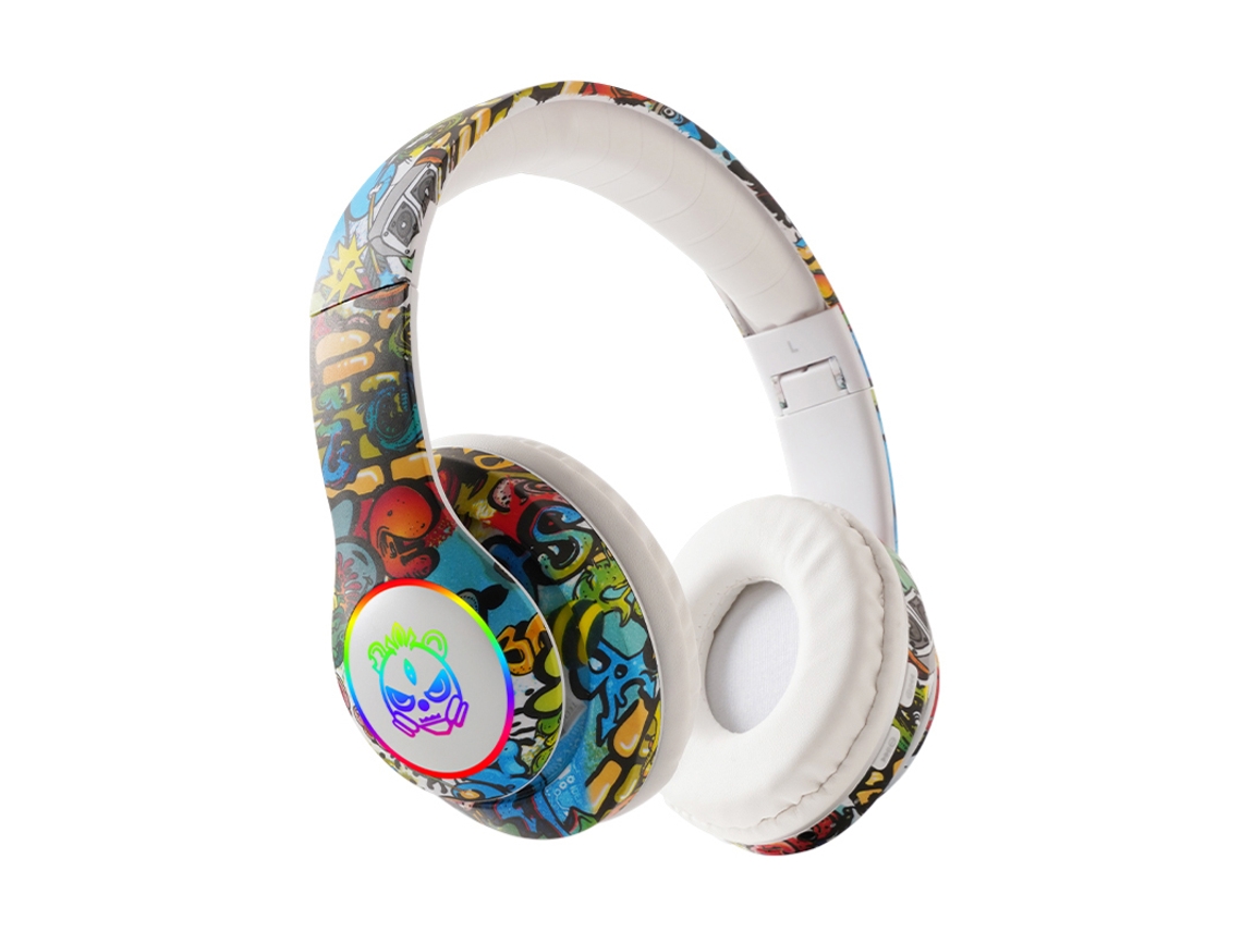 Auriculares (blancos) Estilo Graffiti, Sonido De Alta Calidad, Con Micrófono, Ajustables/plegables.