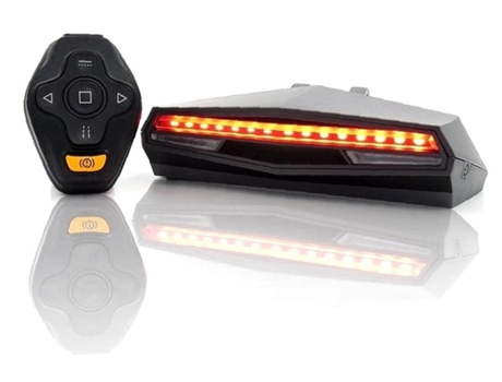 Luz trasera para bicicleta X5 Luz trasera para bicicleta con indicadores de giro Luz trasera impermeable inalámbrica R-Black ENZONS