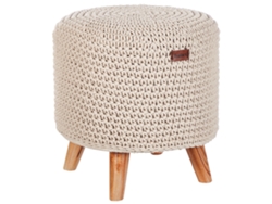 Reposapiés BELIANI Mardan de Algodón Beige 40x40x40