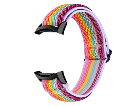 Correa de nailon tejido ajustable para Samsung Gear Fit2 SM-R360 - arcoíris