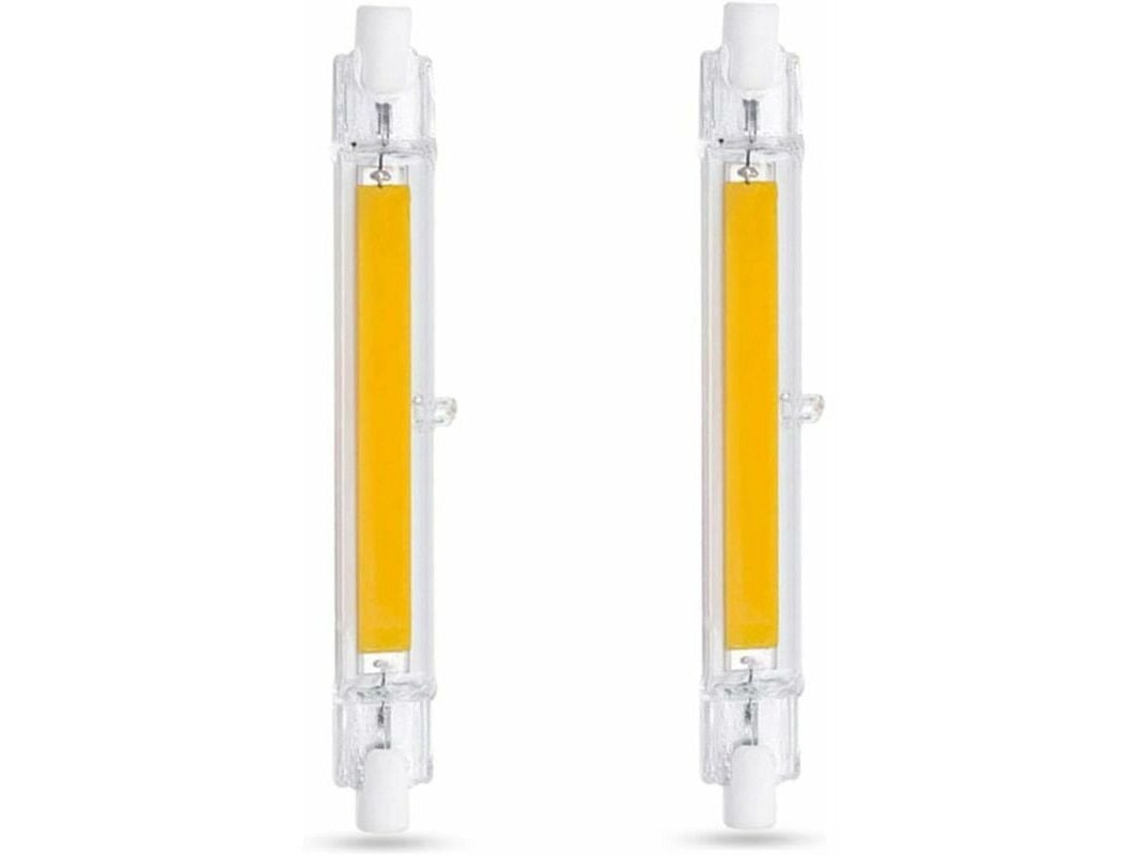 KOFIHETY Bombilla LED R7S 118mm 20W Blanco Frío 6000K 2000 Lúmenes No Regulable Slim COB para Pared Suelo 2 Unidades
