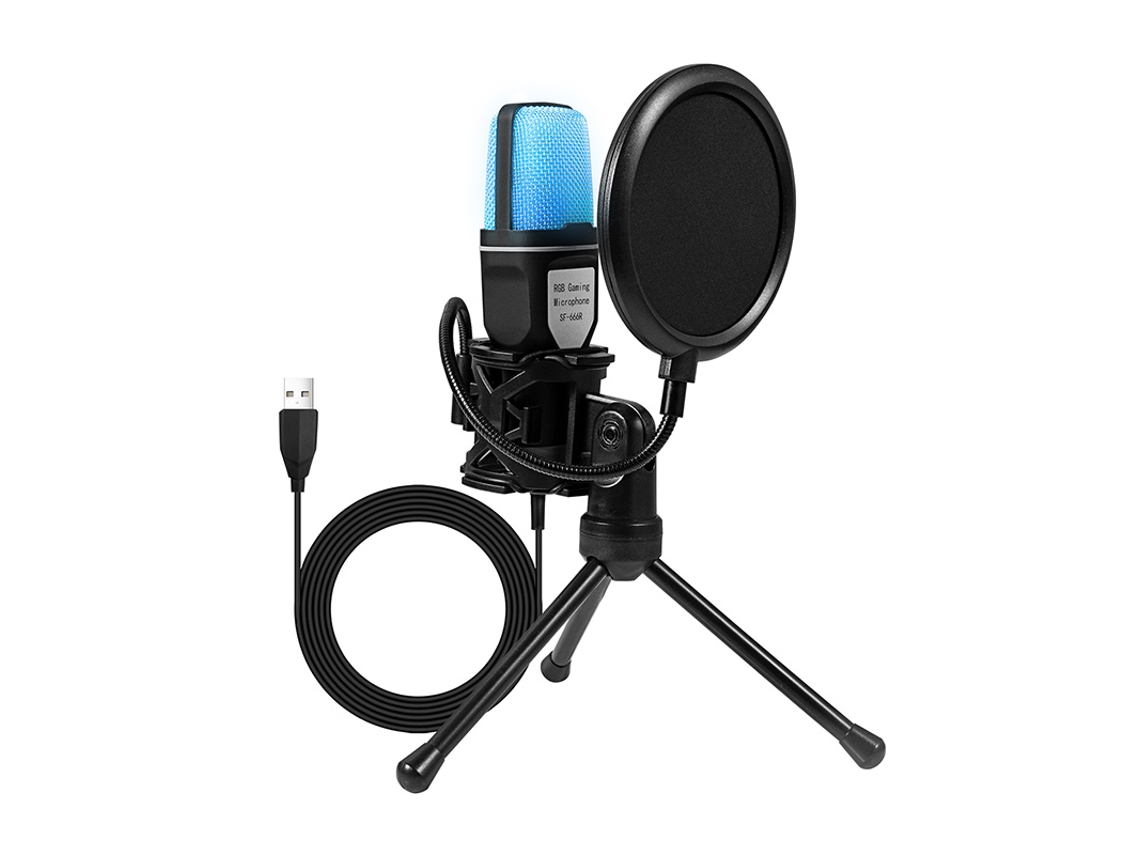 Micrófono de condensador, ideal para transmisión en vivo, portátiles, ordenadores de sobremesa y micrófonos de PC con cable. Mdug
