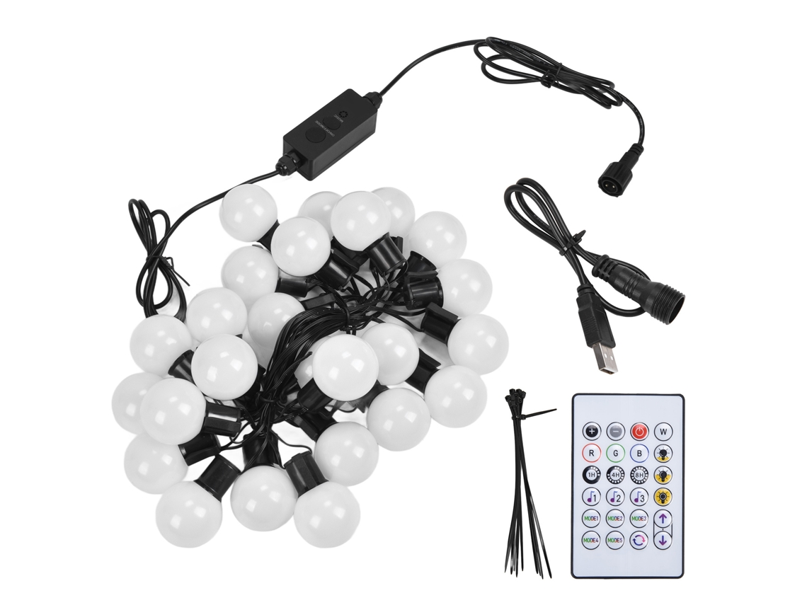 Cordão de luzes LED RGB inteligentes BJ-16.4ft com USB para decoração de quartos, festas, casamentos, ambientes internos e externos.