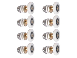 Conjunto De 8 Ruedas Deslizantes Para Puerta De Ducha De Baño Nylon Y Cobre 27mm Reemplazo Perfecto