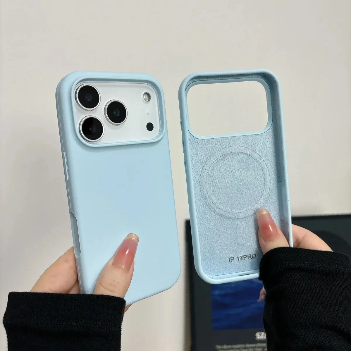 (azul Claro Iphone 16 Pro Max) Funda Original De Silicona Líquida Magsafe Para Iphone