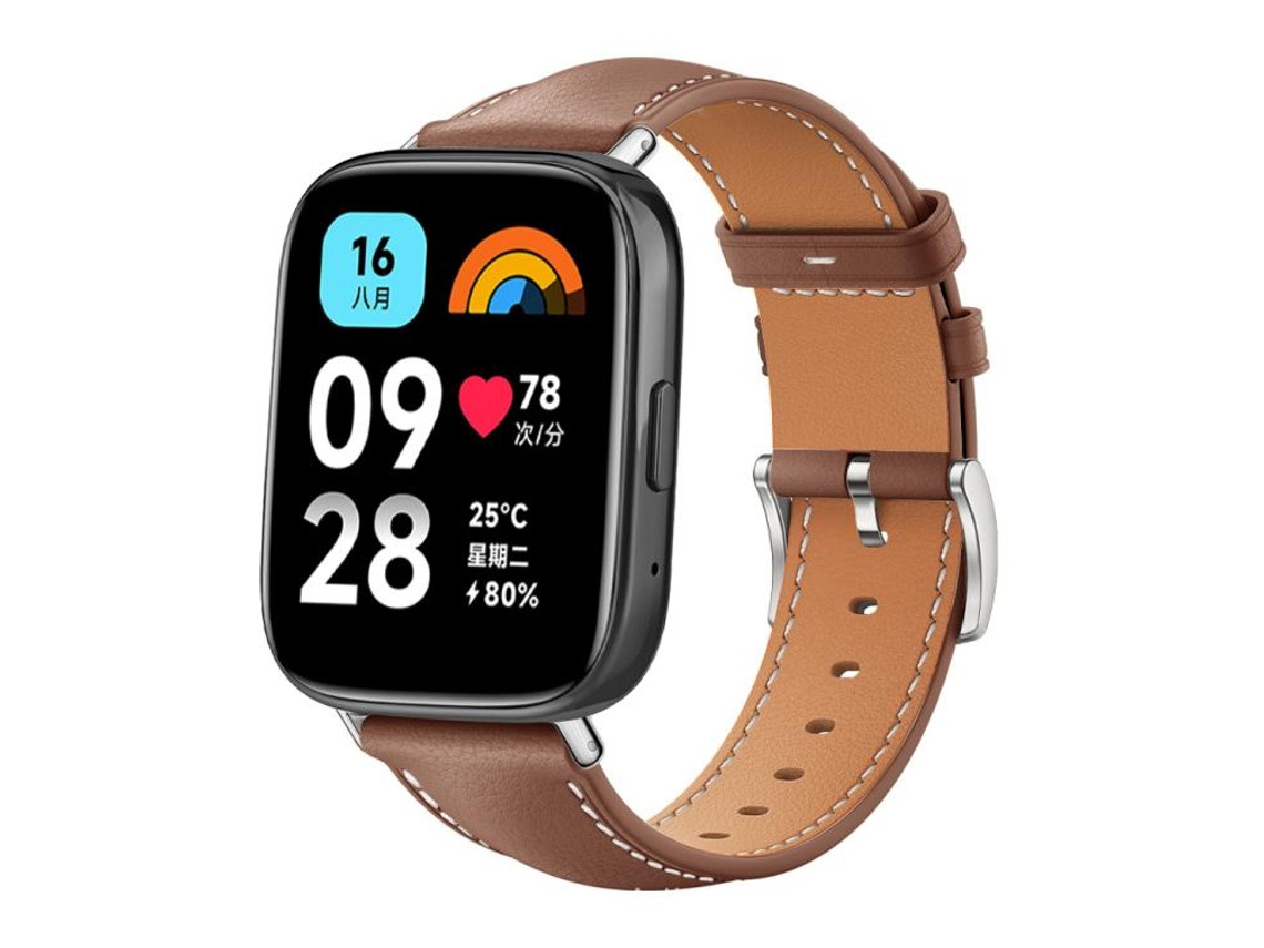 Correa para Redmi Watch 3 Active / Lite - Piel negra - Cabeza plana - Textura de tiburón (20 mm)
