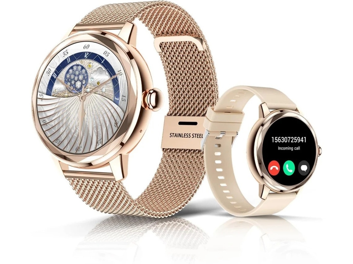 Reloj inteligente para mujer, pantalla TFT de 1,19 pulgadas, resistente al agua IP67, rastreador de actividad física para Android e iOS Yizhood (dorado)
