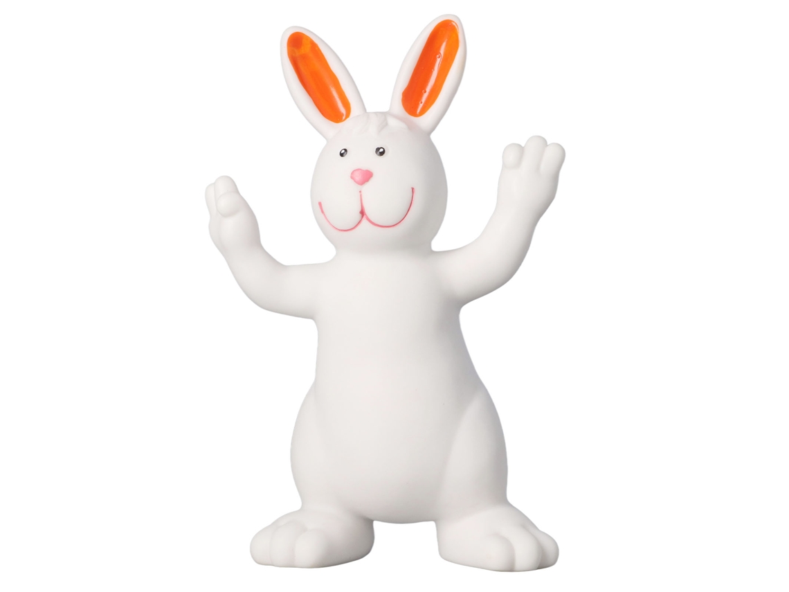 Lindo Adorno De Conejo Blanco Suave, Escultura Decorativa De Simulación Para Oficina
