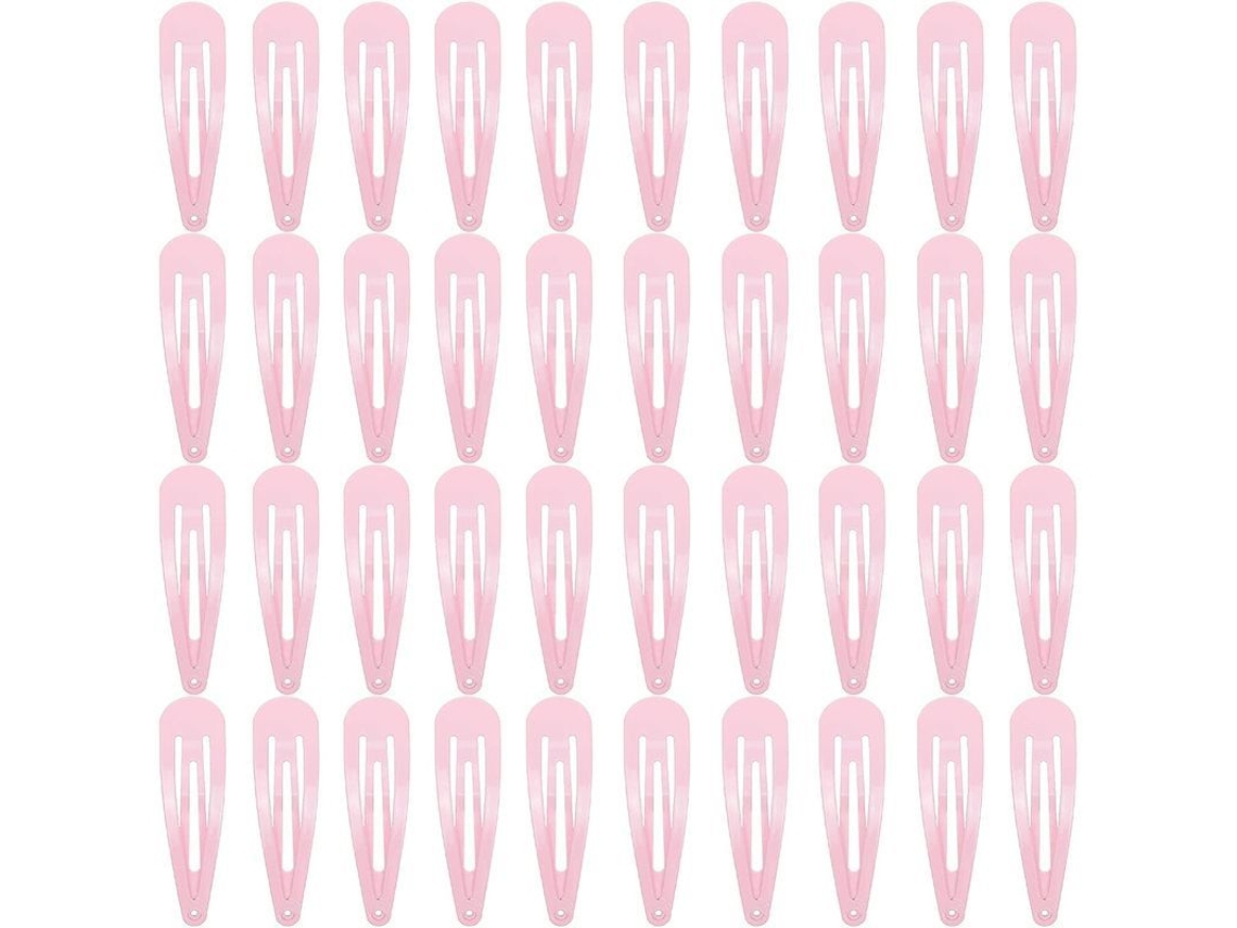 40 Pinzas Para El Cabello De Metal Rosa De 5 Cm Para Niñas.