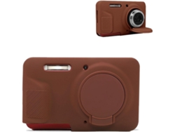 Funda de silicona para Kodak Pixpro Fz55 con tapa de lente extraíble, marrón GERTIZ
