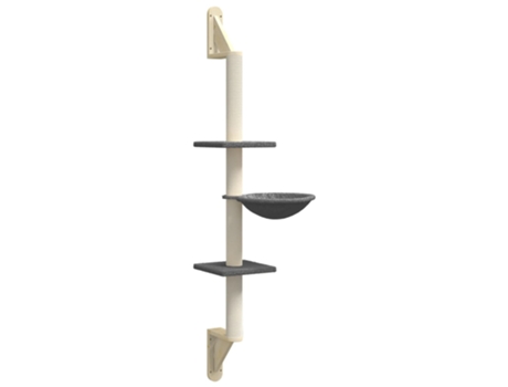 vidaXL Árbol rascador para gatos de pared gris oscuro 142,5 cm