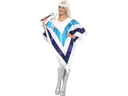 Poncho DISFRAZZES Disco Super Trouper Blanco Y Azul Para Mujer