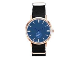 Reloj De Cuarzo Con Correa De Nylon Unisex Dial Redondo Punta Azul (negro)