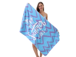 Toalla de playa de microfibra a rayas Yuysan, de alta absorción y secado rápido, 160 x 80 cm, modelo B22, color azul.
