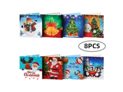 Kit De Pintura De Diamantes 5d Para Tarjetas Navideñas Diy Con Sobres, 8 Piezas, Regalo Hecho A Mano
